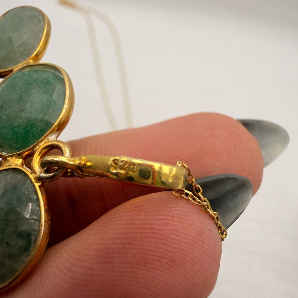 S925 Gold Dipped Jade Pendant - image 3